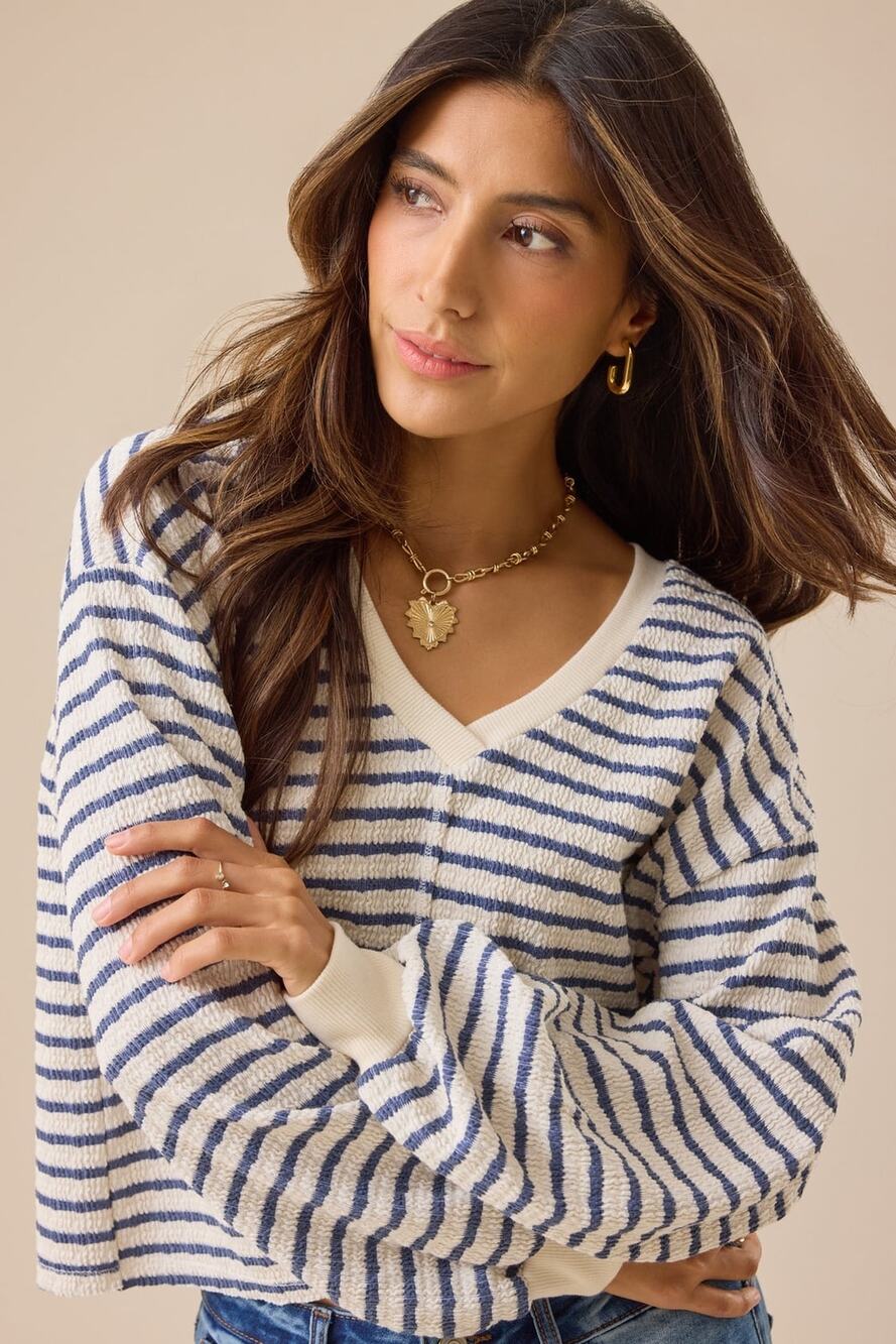 Altar’d State Raelynn V-Neck Striped Top